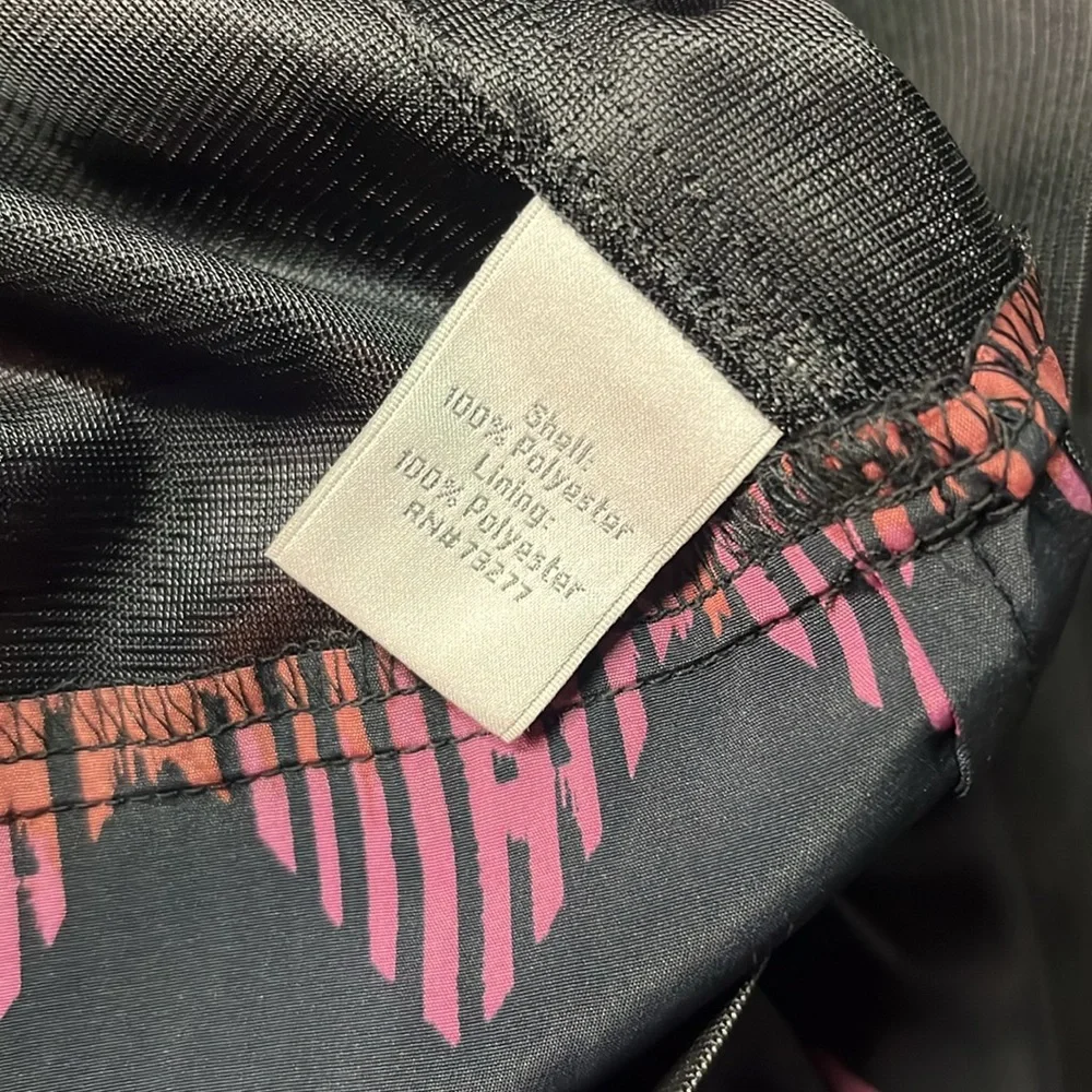 LC Lauren Conrad Pink Purple & Black Printed Tiered Hem High Waisted Mini Skirt